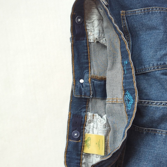 Thereabouts Adjustable Waist Straight Leg Denim Jeans 18 Blue Pockets Whiskering - Picture 8 of 16